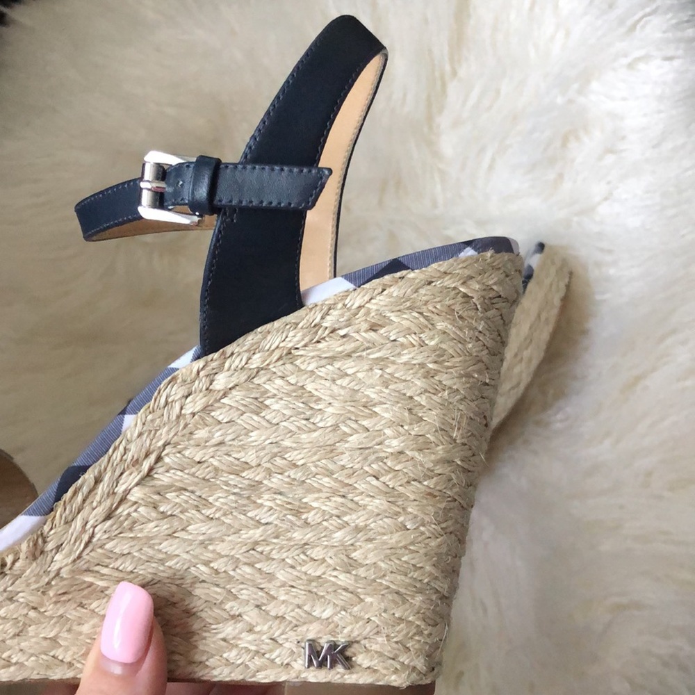 MICHAEL Michael Kors Pippa Gingham Espadrille Wedge Sandals - Picture 3 of 9